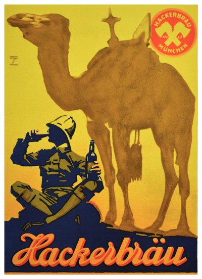 Poster advertisement for Hackerbrau Beer, c.1930 by Ludwig Hohlwein
