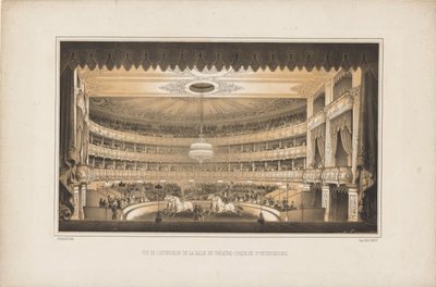 Interior of the Equestrian Circus Theatre in Saint Petersburg by Ludwig Premazzi