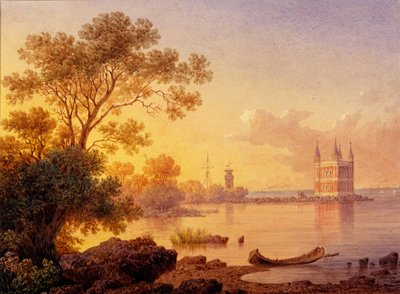 View on the Rose Pavilion Ozerki in Peterhof by Ludwig Premazzi