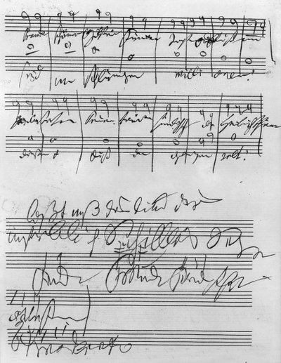 Handwritten Musical Score by Ludwig van Beethoven
