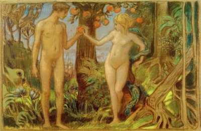 Adam and Eve at the Tree of Knowledge by Ludwig von Hofmann