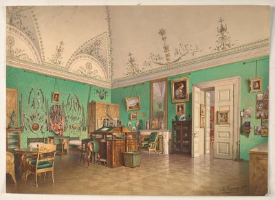 Interior of the Study of Grand Duke Mikhail Nikolaevich in Saint Petersburg by Luigi Premazzi