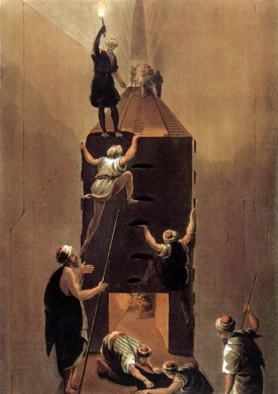 View of the Passage in the Great Pyramid in Egypt by Luigi (after) Mayer