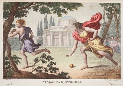Atalanta and Hippomenes, Book X, illustration from Ovid