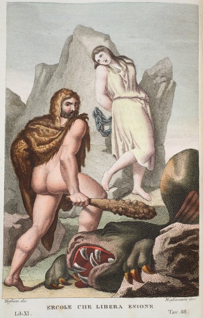 Hercules Saves Hesione, Book XI, Illustration from Ovid