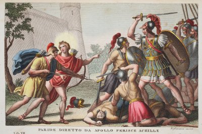 Paris Kills Achilles (illustration from Ovid