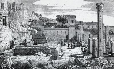 Ruins of Temple of Vespasian in Brescia by Luigi Basiletti