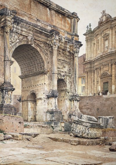 The Arch of Septimius Severus in Rome by Luigi Bazzani