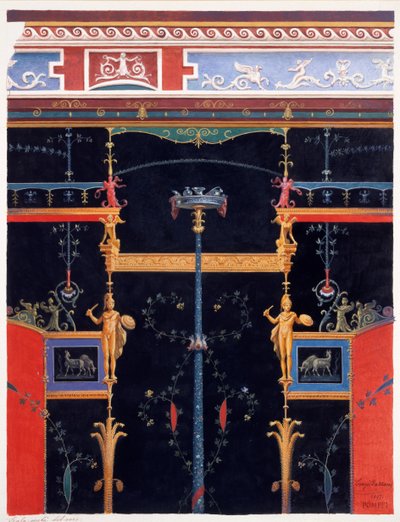 Wall Decorations from the House of Aulus Vettius, Pompeii by Luigi Bazzani