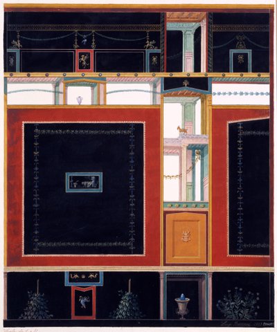 Wall decorations from the House of Aulus Vettius, Pompeii, c.36-39 AD, 1897 by Luigi Bazzani