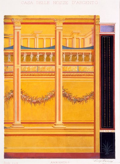 Wall decorations from the House of the Silver Wedding, Pompeii by Luigi Bazzani