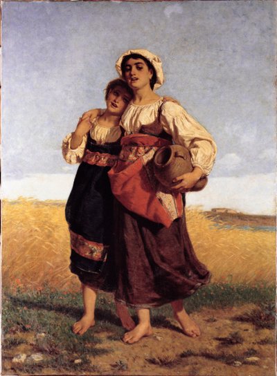 Young Girls Working in the Fields by Luigi Bechi