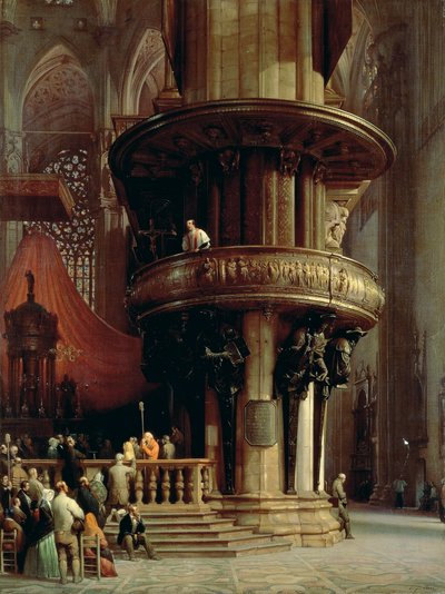 Preaching in the Duomo of Milan by Luigi Bisi