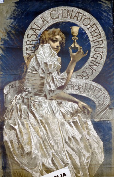 Advertisement for the Italian digestif Marsala by Luigi Conconi