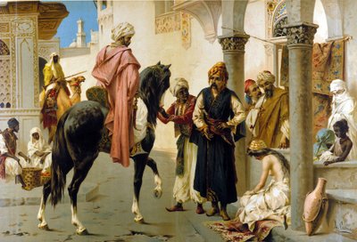 Acquisition of a Slave of Harem (Chromolithograph of L. Crosio, circa 1890) by Luigi Crosio