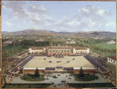 A military demonstration in the park of the Cascine by Luigi Garibbo
