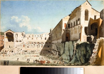 Construction site of demolition of the church and convent of Saint Dominica in Genoa by Luigi Garibbo