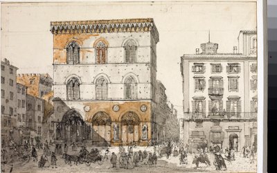 View of Orsanmichele church in Florence by Luigi Garibbo