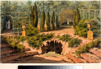 View of the Garden of the Villa Doria a Pegli Near Genoa by Luigi Garibbo