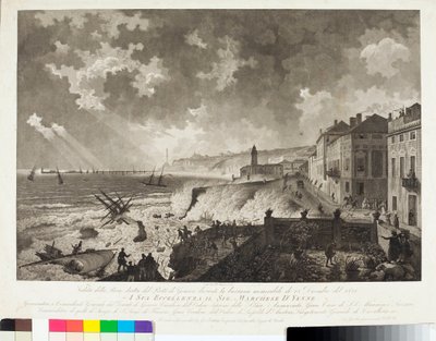 View of the harbour of Genoa during the Tempest of 25/12/1821 by Luigi Garibbo
