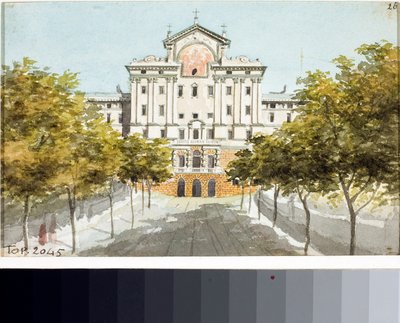 View of the hospice of the poor in Genoa by Luigi Garibbo