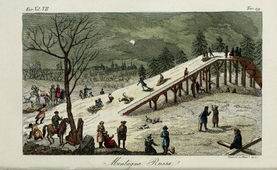 A Roller Coaster (Illustration from Il costume antico e moderno o storia del governo by Giulio Ferrario) by Luigi Giarrè