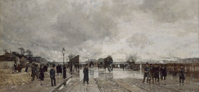 A corner of Bercy during the flood by Luigi Loir