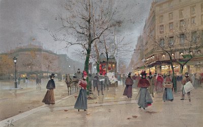 Evening in the Opera Quartier of the Grands Boulevards by Luigi Loir