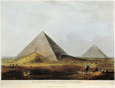 Arab dwelling built on ancient ruins along the Menuf canal in Egypt, engraving from Views in Egypt by Luigi Mayer