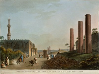 Egypt, Alexandria, Granite pillars of portico of Canopus by Luigi Mayer