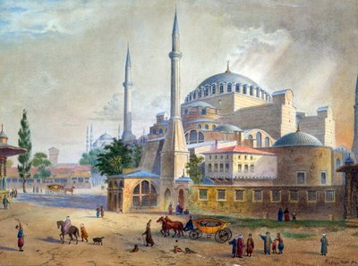 The Hagia Sophia in Constantinople by Luigi Mayer by Luigi Mayer