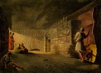 Underground Chamber of Pyramid of Giza, from Views in Egypt, Palestine and Other Parts of Ottoman Empire by Luigi Mayer