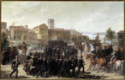 The capture of the city of Peschiera del Garda by the Piedmontese, 30th May 1848 by Luigi Morgari