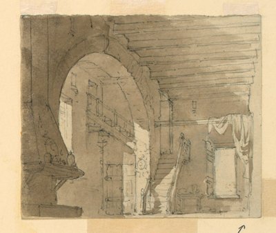 Stage Design, Interior of Kitchen by Luigi Ricci