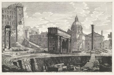 The Column of Phocas at the Roman Forum by Luigi Rossini