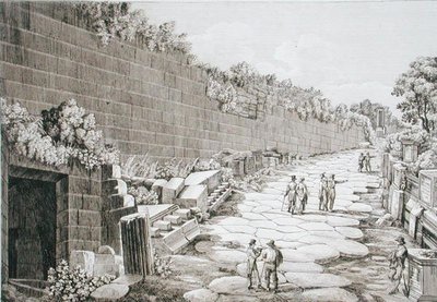 Roman Road to Tusculo, after its first excavation in 1825, from 