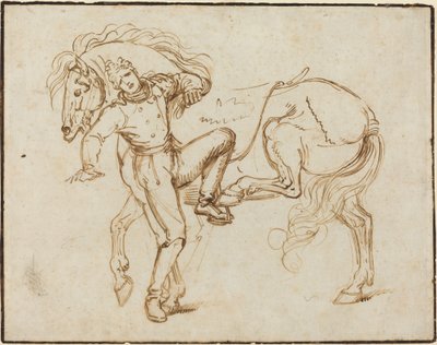 Cavalryman Mounting a Horse by Luigi Sabatelli I