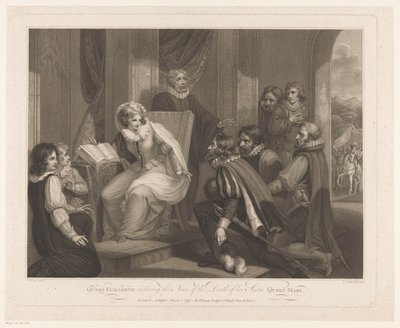 Queen Elizabeth Receiving the News of the Death of Queen Mary by Luigi Schiavonetti
