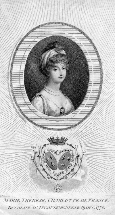 Marie-Therese-Charlotte de Bourbon, Duchess of Angouleme and Dauphine of France by Luigi Schiavonetti