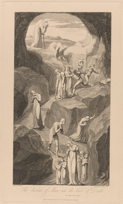 The Descent of Man into the Vale of Death by Luigi Schiavonetti
