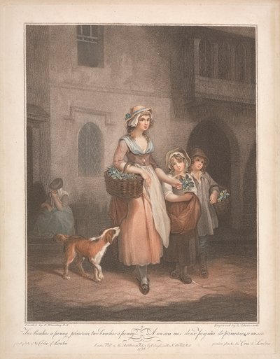 The Primrose Seller, Two Bunches of Penny Primroses, Two Bunches a Penny... by Luigi Schiavonetti