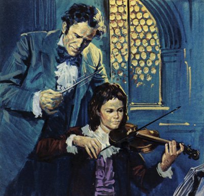 Eugene Delacroix was a frail child who showed an early talent for the violin by Luis Arcas Brauner