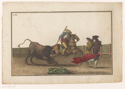 Picador Thrusts His Lance into a Bull (Coleccion de las principales suertes de una corrida de toros) (Verzameling van de belangrijkste manoeuvres bij het stierenvechten) by Luis Fernandez Noseret