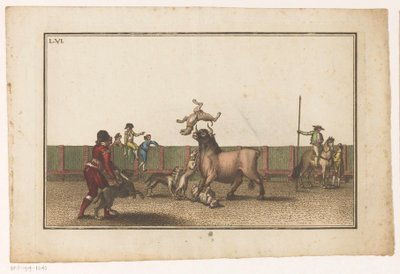 Bull Attacked by Dogs (Collection of the Main Maneuvers in a Bullfight) by Luis Fernandez Noseret