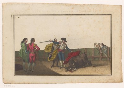 Bull Stabbed by a Matador (Collection of the Principal Maneuvers of a Bullfight) by Luis Fernandez Noseret