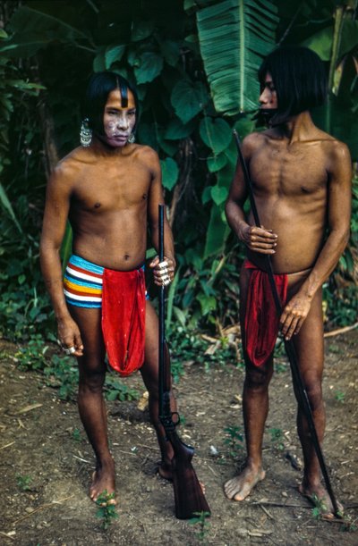 Men of Emberá tribe, an indigenous people at edge of a jungle, Panama by Luis Marden