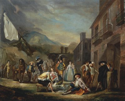 A Picnic at a Country Inn by Luis Paret y Alcazar