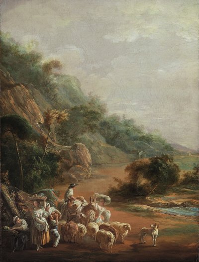 Scene with Villagers by Luis Paret y Alcazar