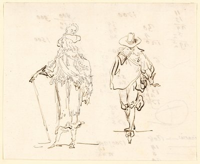 Two Figures, One Dressed in French Louis XIII Style and the Other in Spanish Seventeenth Century Style by Luis Paret y Alcazar