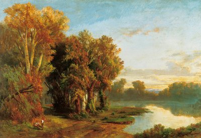 Landscape on the banks of a river by Luis Rigalt y Farriols